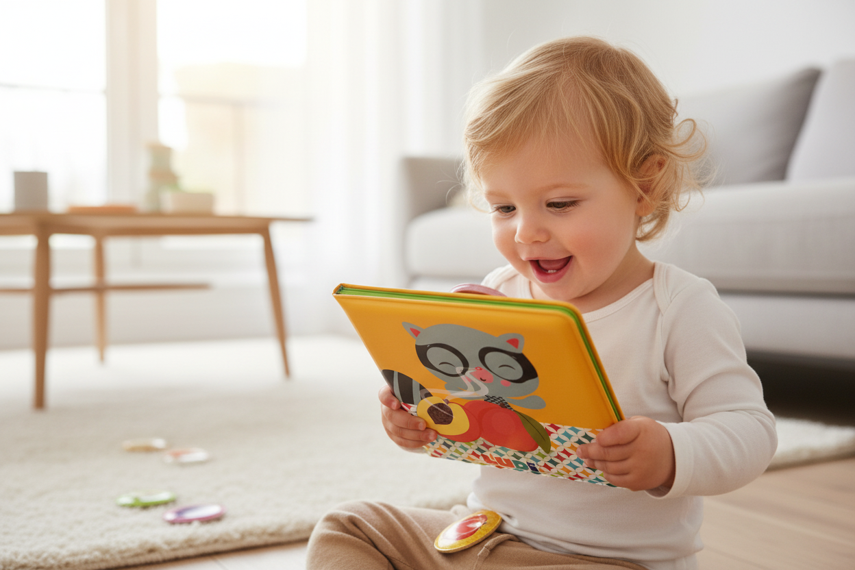 Criança a cheirar o livro dos cheiros - Descoberta Sensorial