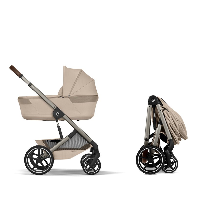 Cybex - Conjunto Duo Balios S Lux Almond Beige + Alcofa Dobrável