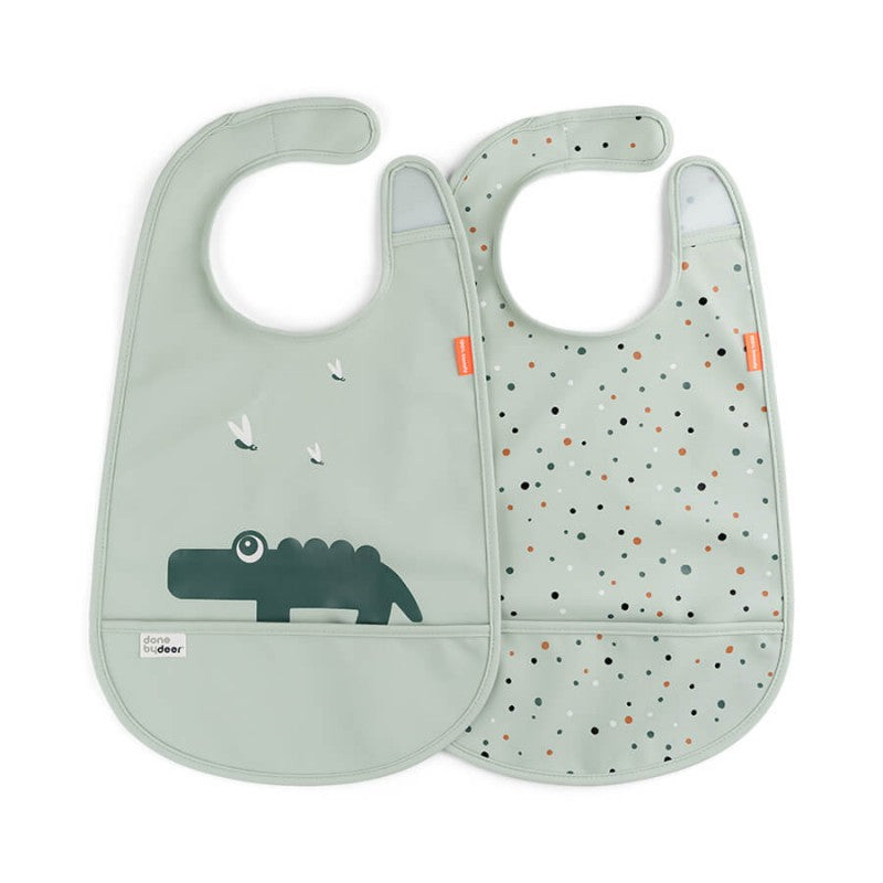 Conjunto de 2 Babetes com Velcro Croco - Done by Deer