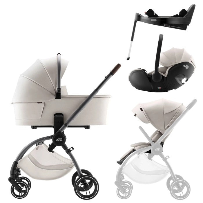 Britax Romer - Conjunto Rio Lux Soft Taupe - Carrinho + Alcofa + Baby-Safe Pro + Base Isofix (Cópia)