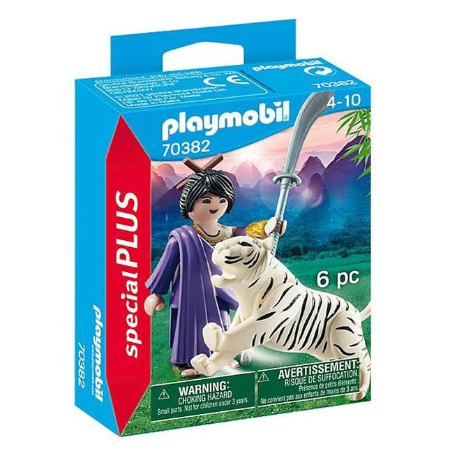 Playmobil Special Plus - Lutadora Asiática com Tigre Branco