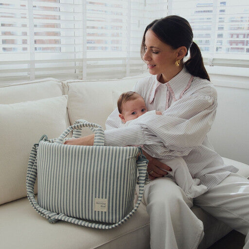 Walking Mum - Mala Crossbody Praliné Strips Matcha