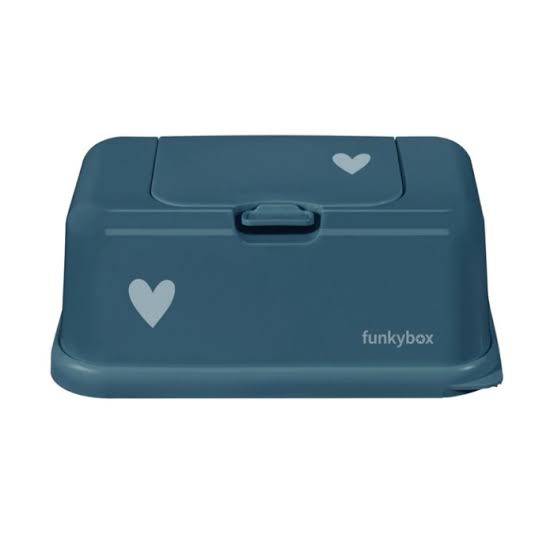 Funkybox Caixa grande para toalhitas Azul Petróleo Coração