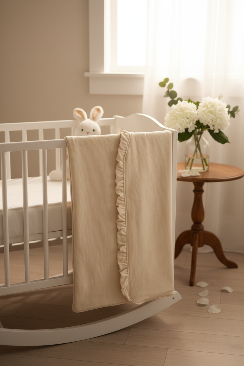 BimbiDreams - Manta Algodão/Bambu Ribana Beige 75x75cm
