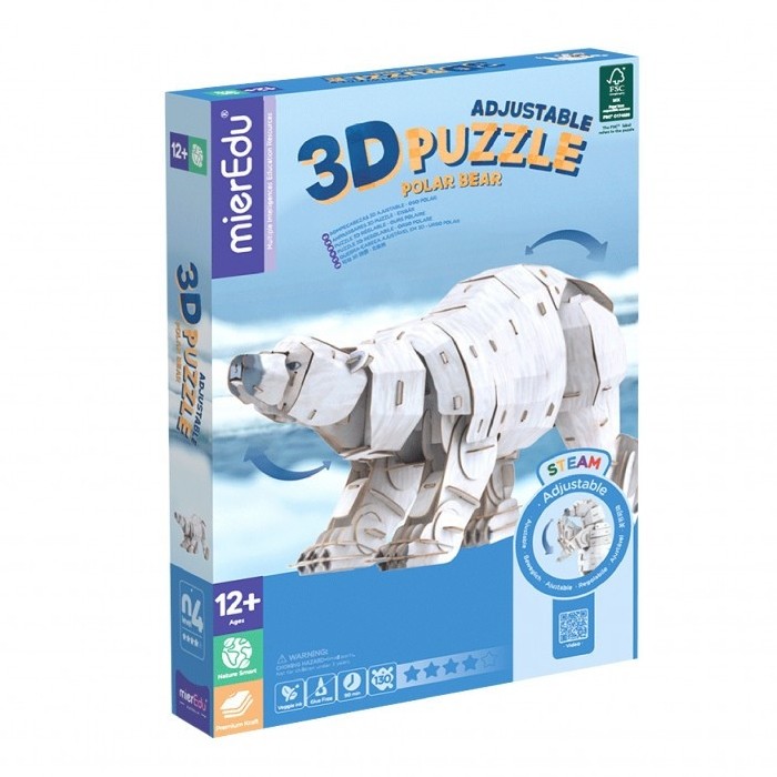 mierEdu Puzzle 3D Ajustável Urso Polar 6+