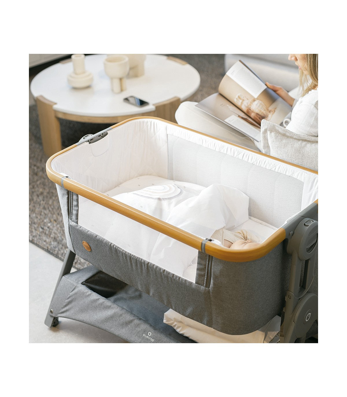 Olmitos - Berço Co Sleeping 50x80 Stella Grey