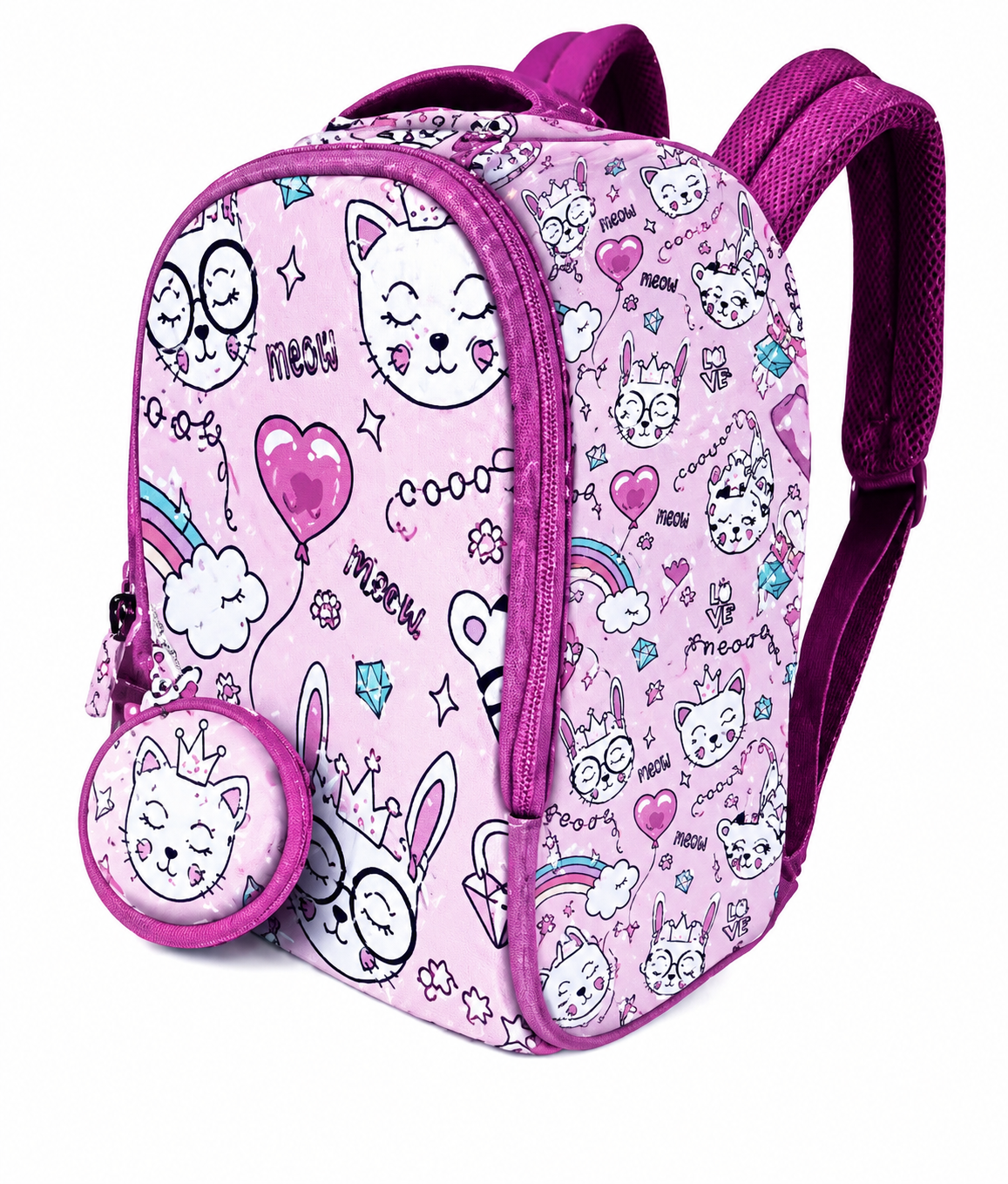 Water Revolution - Mochila + porta Moedas Gatos Neoprene Kids 26cm