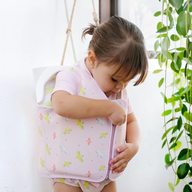 Saro - Colete de Aprendizagem Flutuante Tropicool Pink Tamanho M 3-6 anos