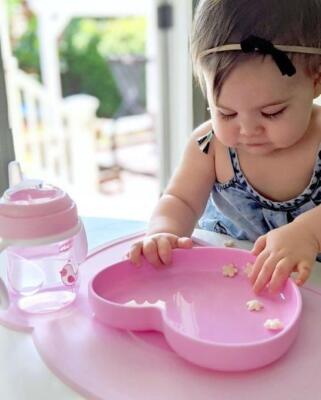 Chicco - Prato Silicone Coração Rosa Take Eat Easy