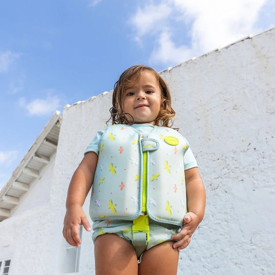 Saro - Colete de Aprendizagem Flutuante Tropicool Mint Tamanho S 1-3 anos