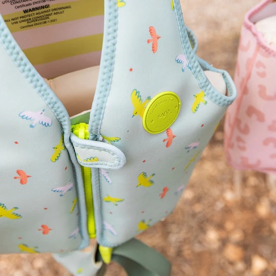 Saro - Colete de Aprendizagem Flutuante Tropicool Mint Tamanho M 3-6 anos