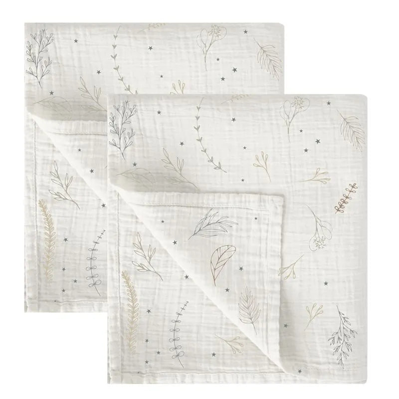 BimbiDreams - Conjunto de 2 Musselines Bambu e Algodão Orgânico 60x60 Botanic