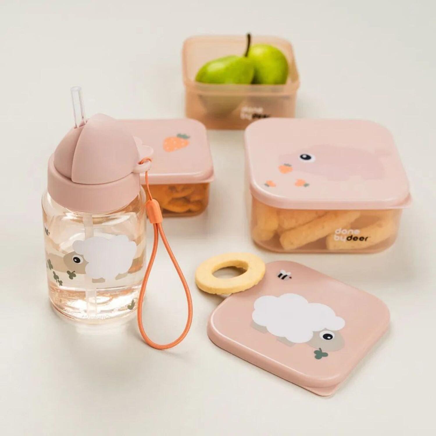 Done By Deer - Garrafa com Palhinha Tiny Farm Powder 280ml