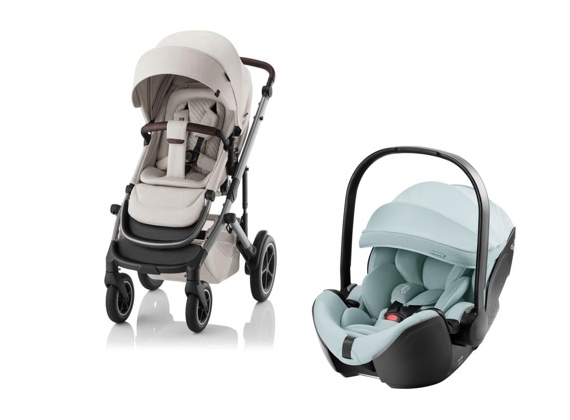 Britax Romer - Conjunto Duo Carrinho Smile 5Z Lux Soft Taupe & Cadeira Auto 0+ Baby Safe Pro - ARTIGO DE EXPOSIÇÃO