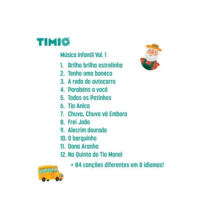 Set 1 com 5 discos: Animais, Cores, Instrumentos Musicais... - Timio